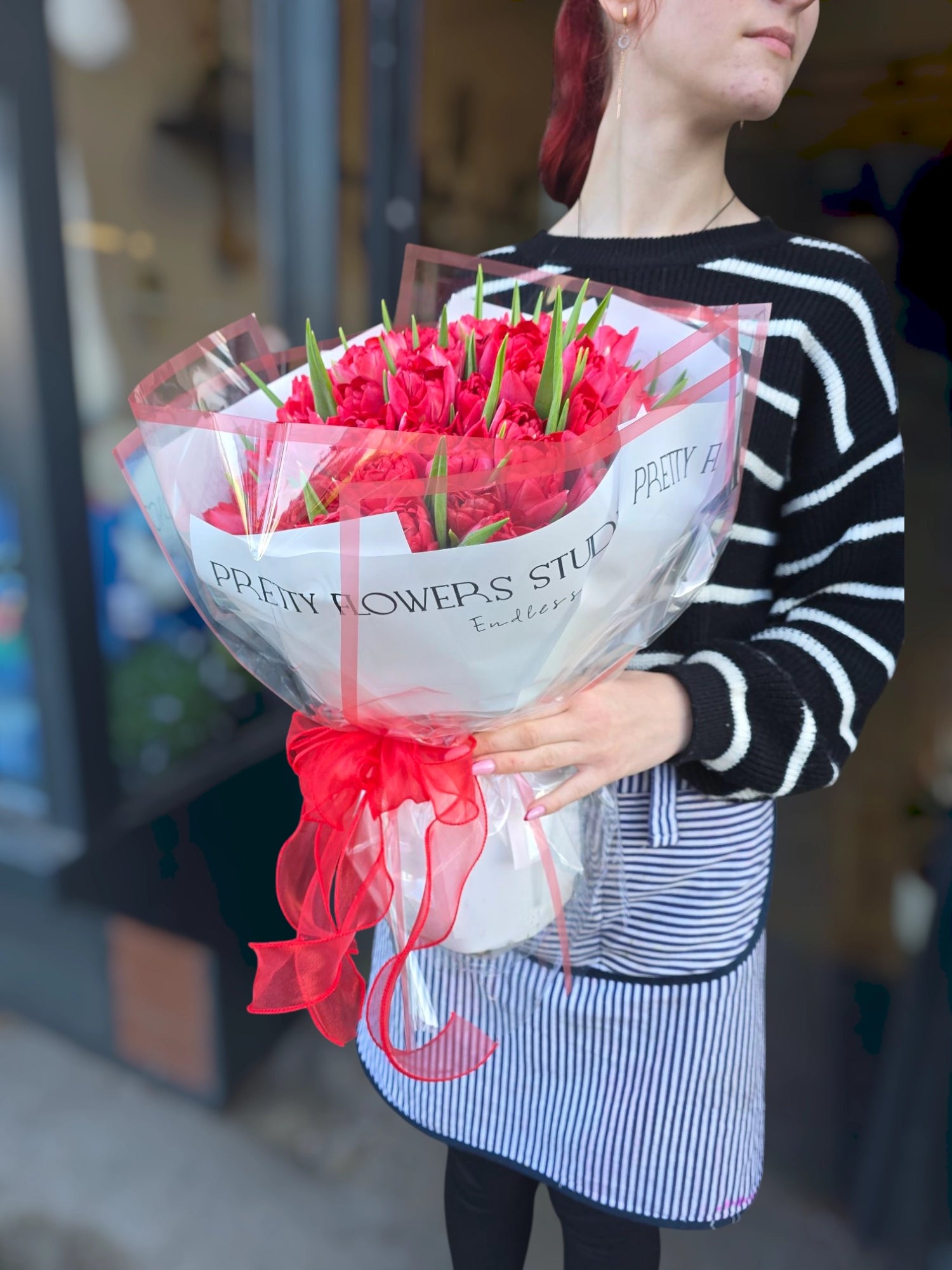 Bouquet of 51 red tulips