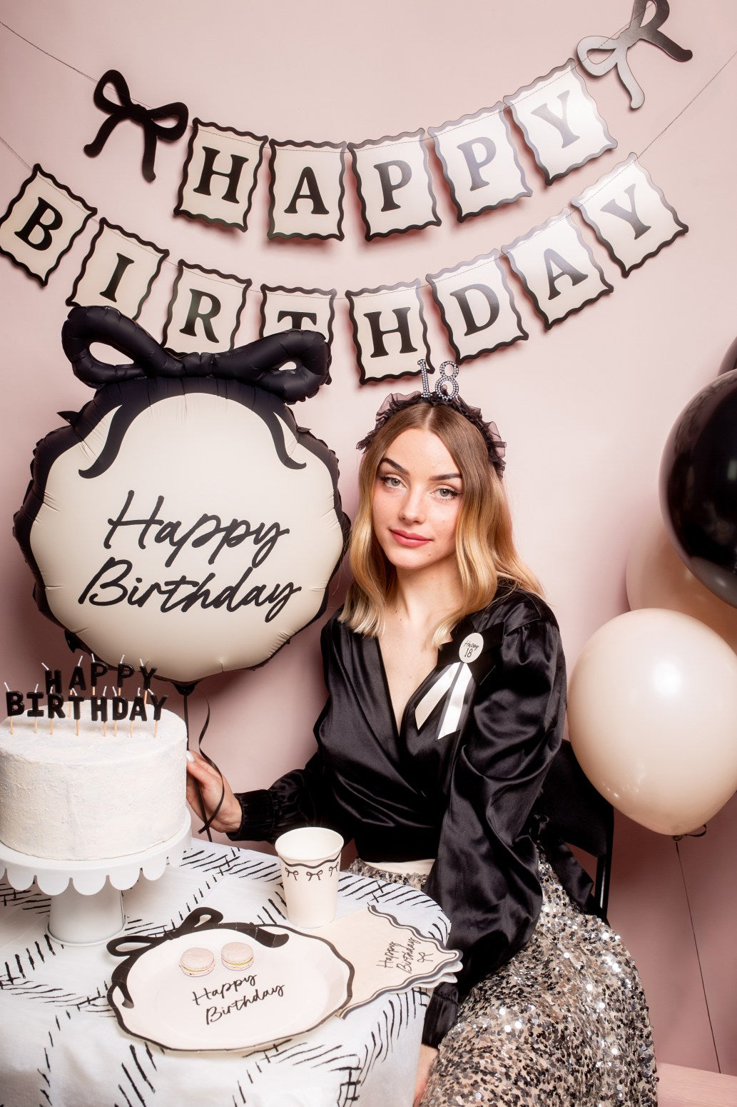 Fóliový balonek Happy birthday s héliem 45 cm