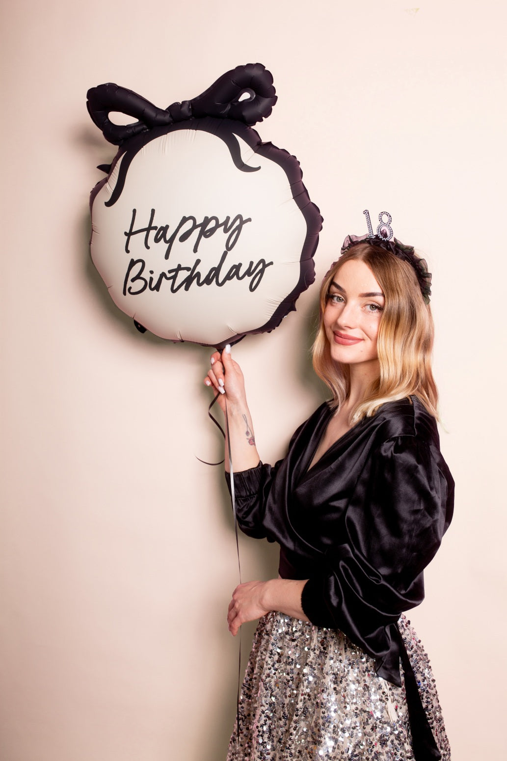 Fóliový balonek Happy birthday s héliem 45 cm