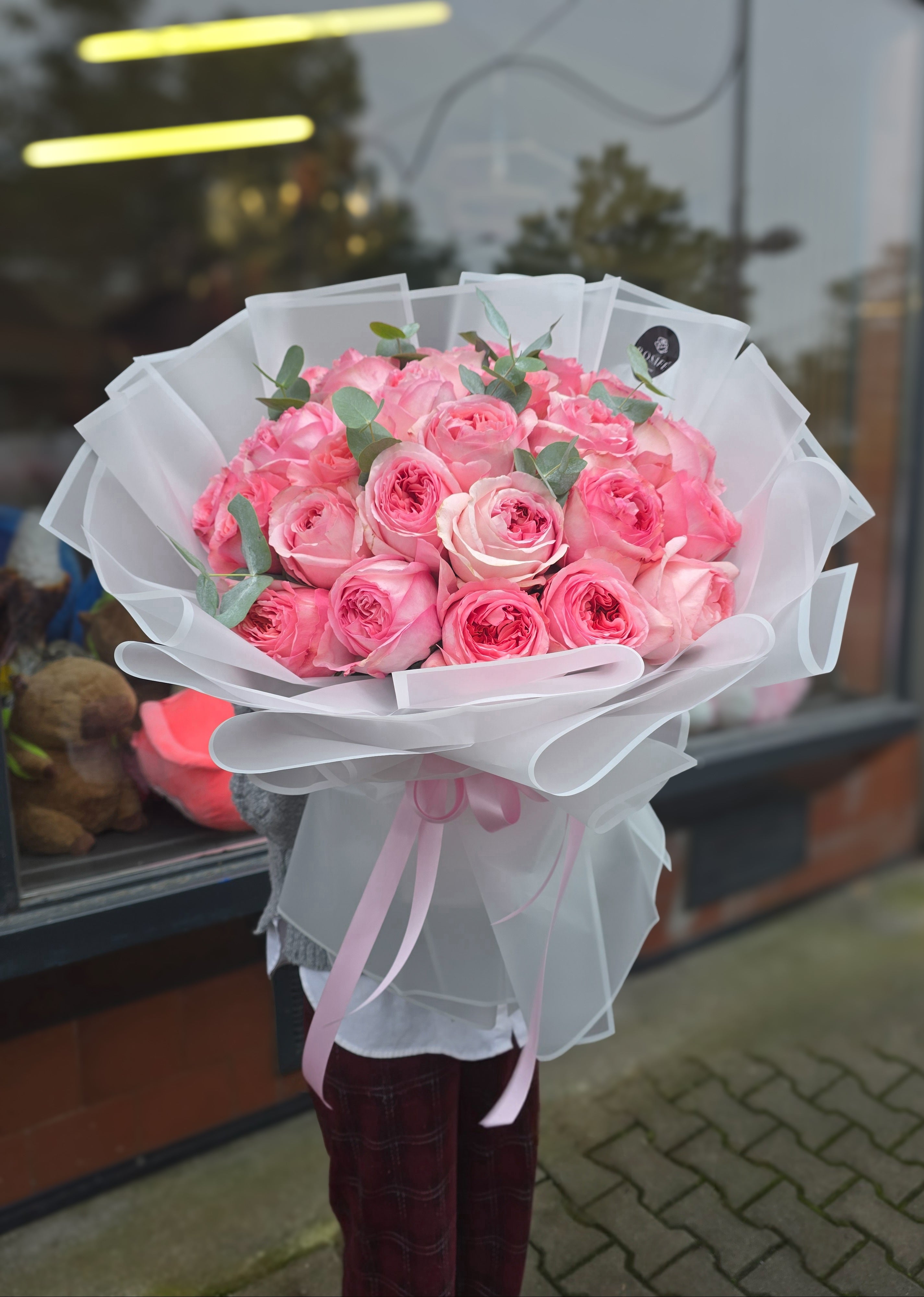 Kytice růží „Expression Pink“ (pivoňkové růže)