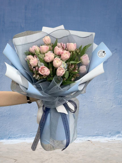 Kytice růžových tulipánů