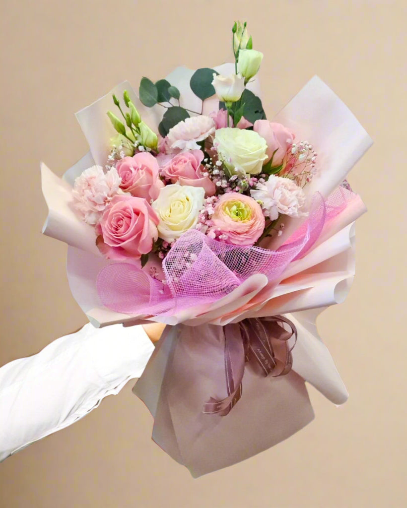 Míchaná kytice se hezkou - Černá Růže