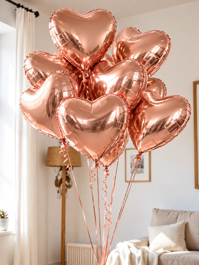 Fóliový balónek srdce Rose Gold 45 cm s heliem