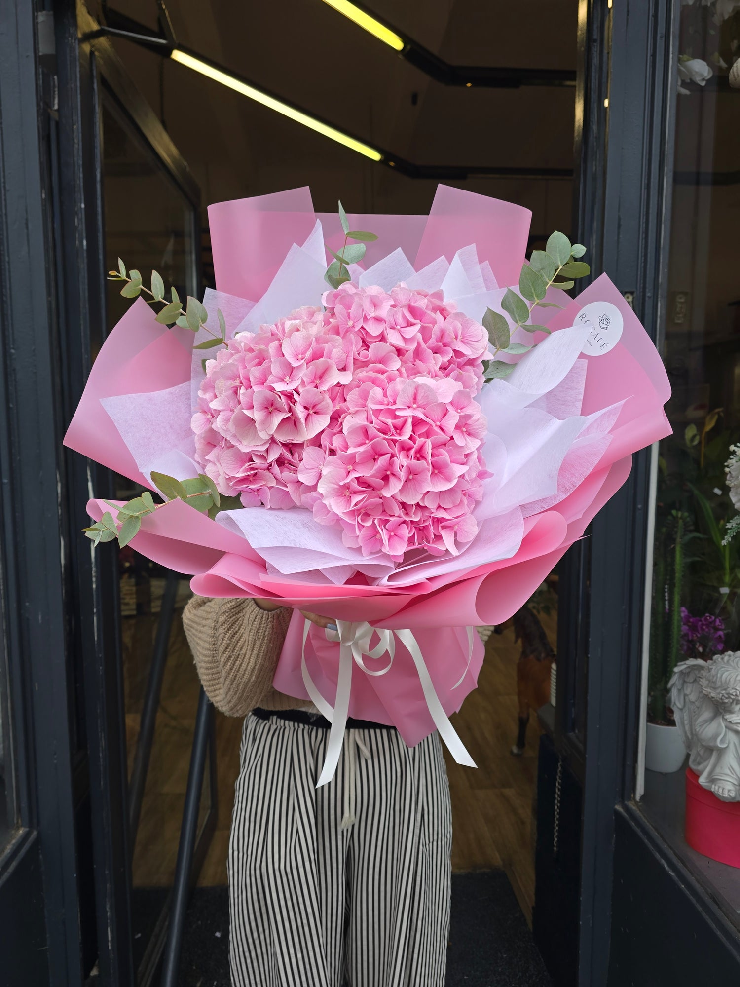 Bouquet of pink hydrangeas
